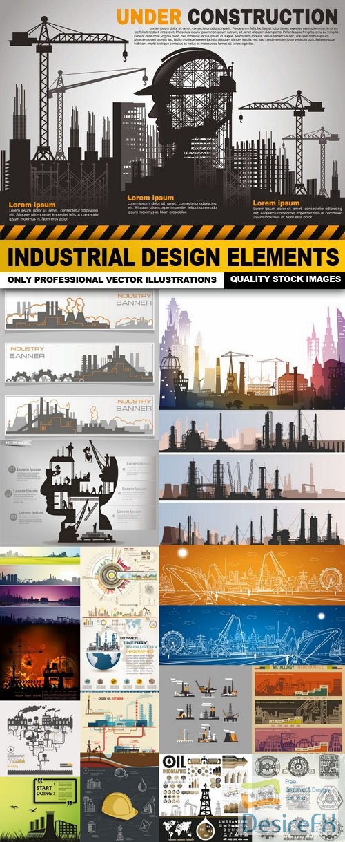 Industrial Design Elements - 18 Vector