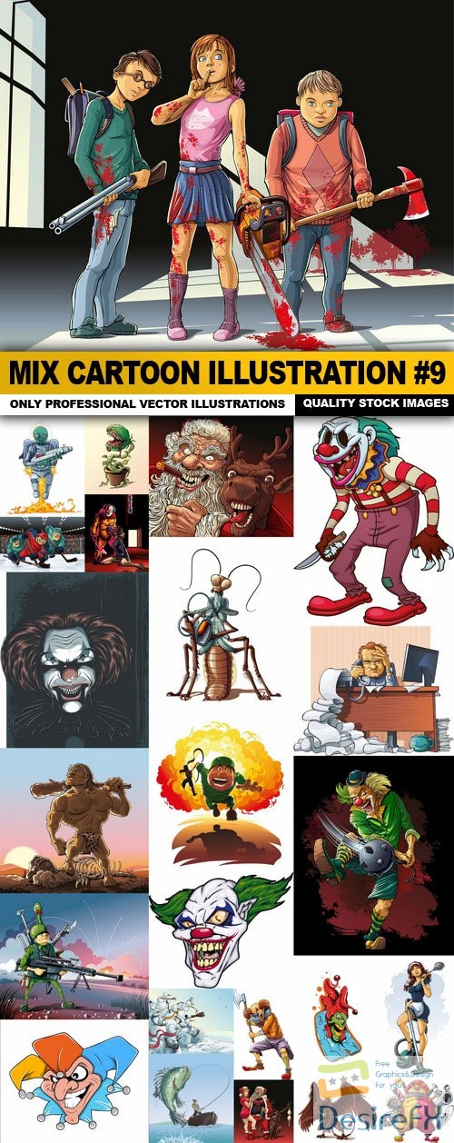 Mix cartoon Illustration #9 - 24 Vector
