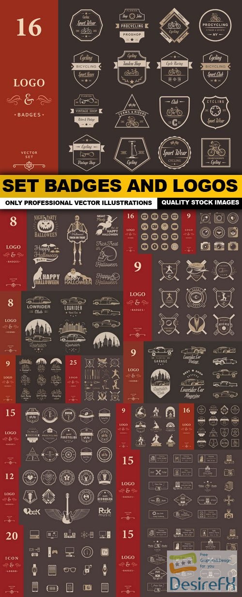 Set Badges And Logos - 15 Vector