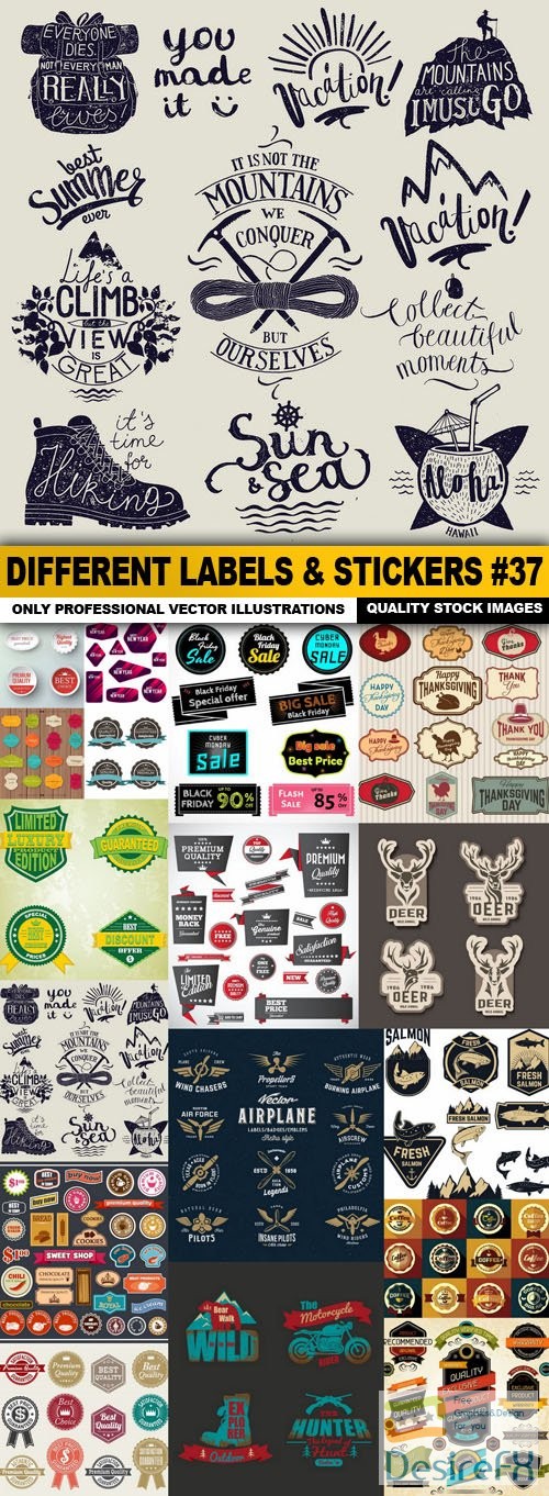 Different Labels &amp; Stickers #37 - 17 Vector