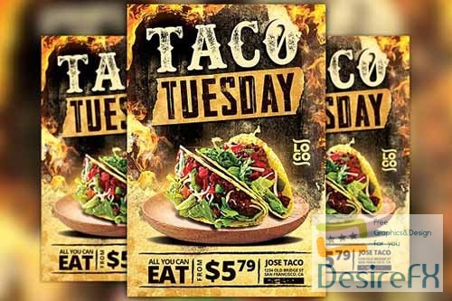 CreativeMarket - Taco Thursday Flyer Template Vol 2 2534829