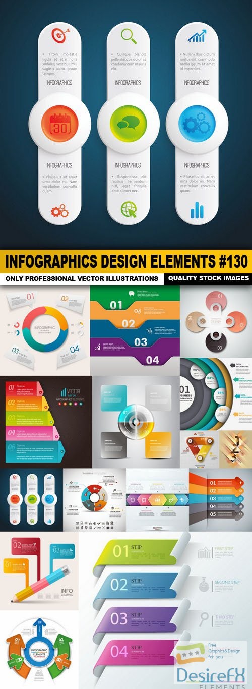 Infographics Design Elements #130 - 15 Vector