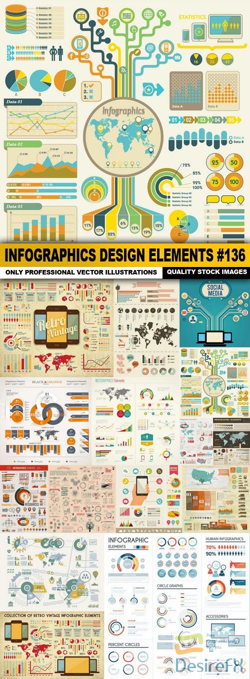 Infographics Design Elements #136 - 15 Vector