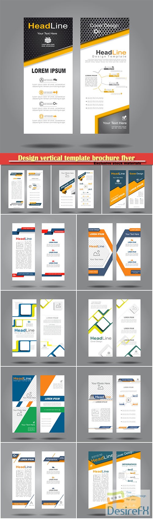 Design vertical template brochure flyer vector banner
