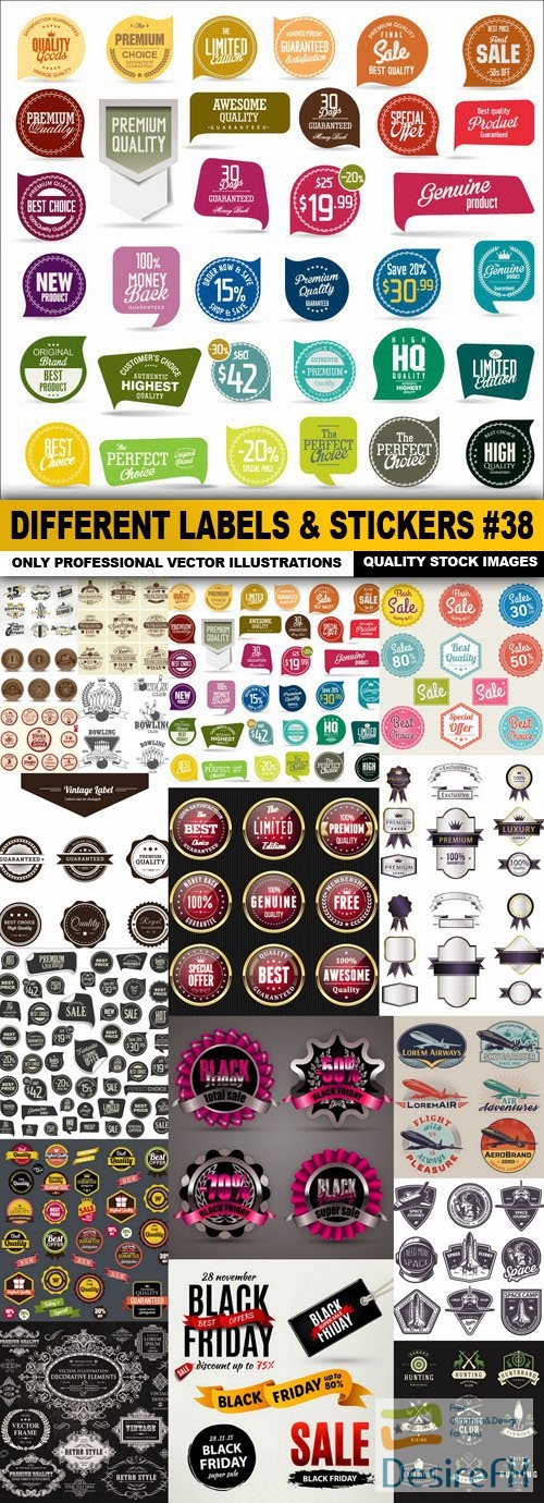 Different Labels &amp; Stickers #38 - 18 Vector