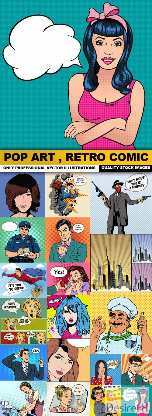 Pop Art , Retro Comic - 20 Vector