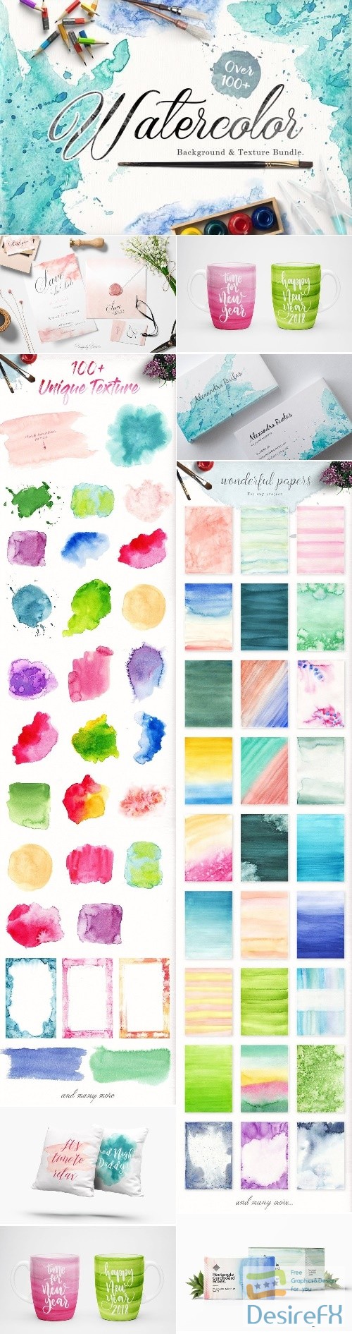 Watercolor Background &amp; Textures - 2433654