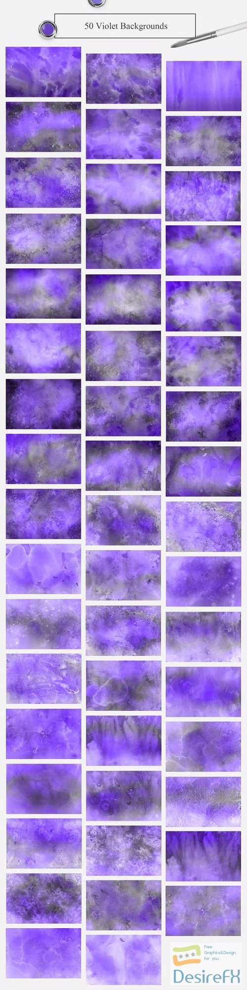 50 Violet Watercolor Backgrounds