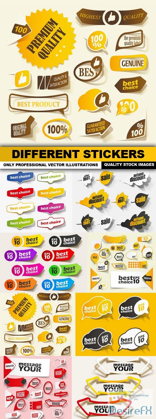 Different Stickers - 8 Vector