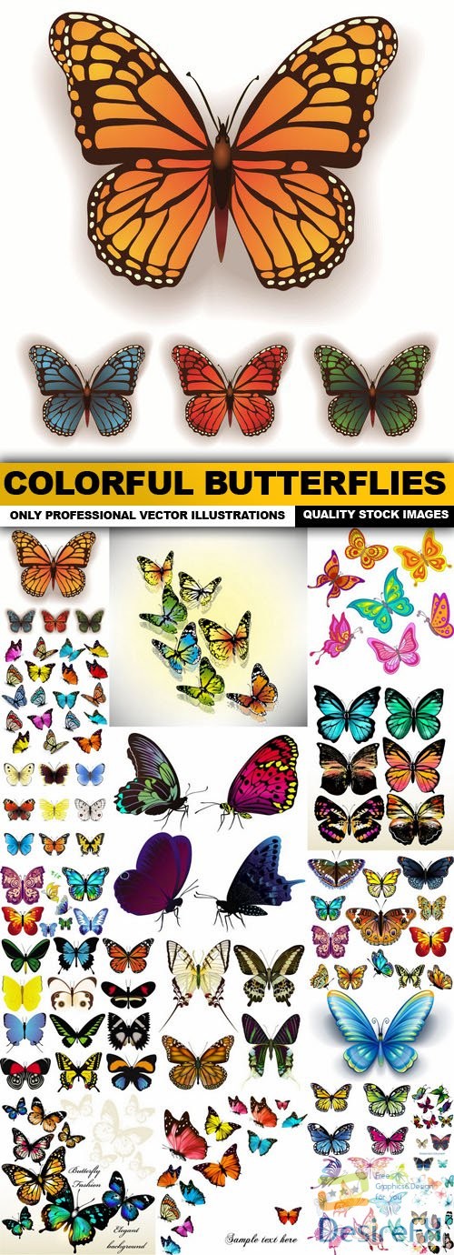 Colorful Butterflies - 20 Vector