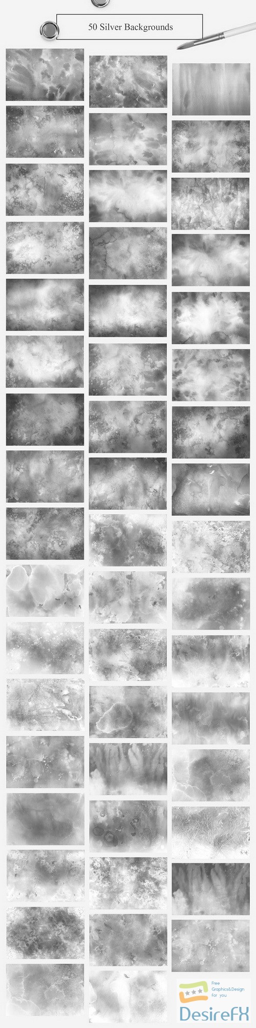 50 Silver Watercolor Backgrounds
