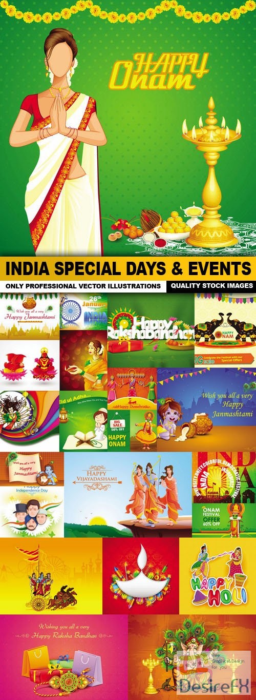 India Special Days &amp; Events - 24 Vector