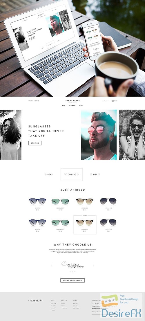 Sunglasses Store Online Website Design Template