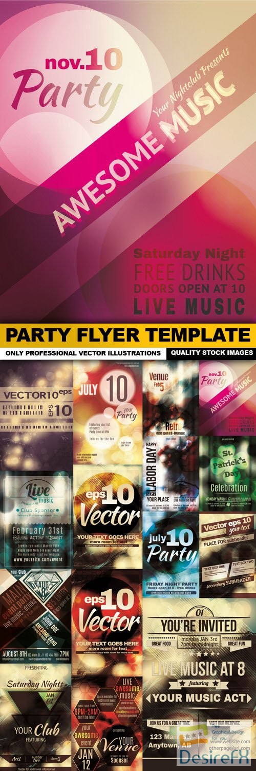 Party Flyer Template - 15 Vector