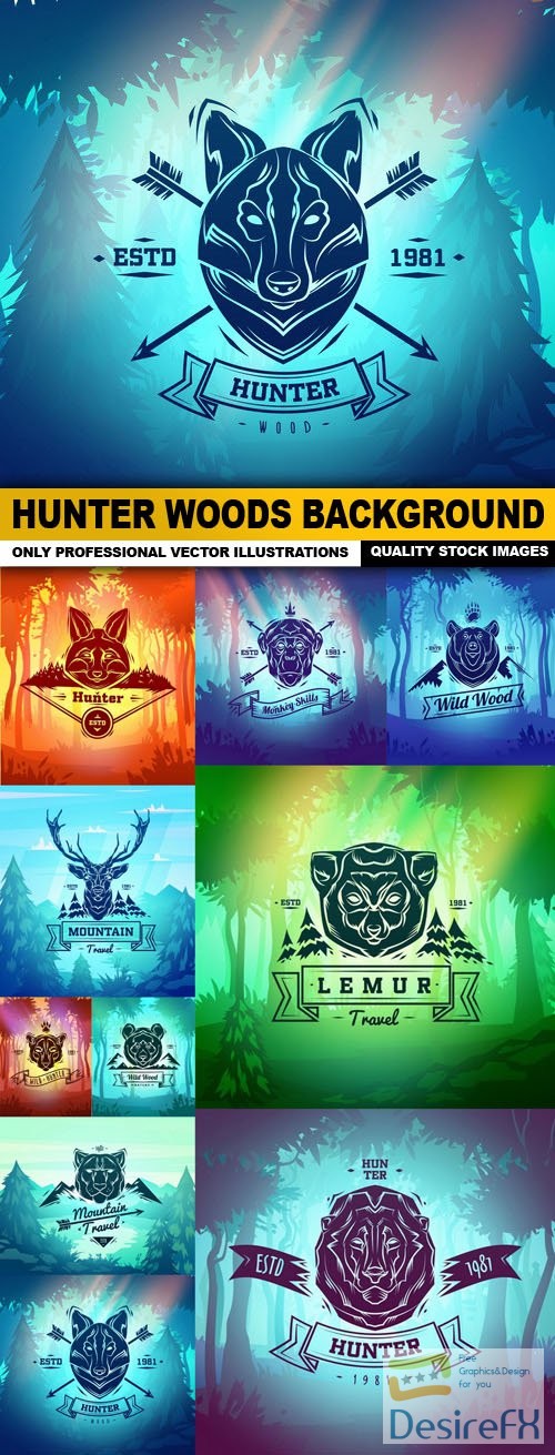 Hunter Woods Background - 10 Vector