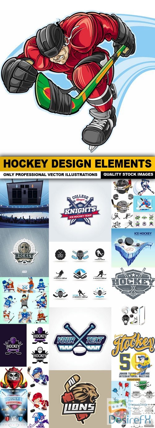 Hockey Design Elements - 25 Vector
