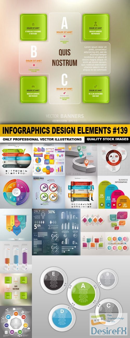 Infographics Design Elements #139 - 15 Vector