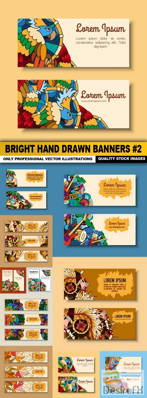 Bright Hand Drawn Banners #2 - 10 Vector