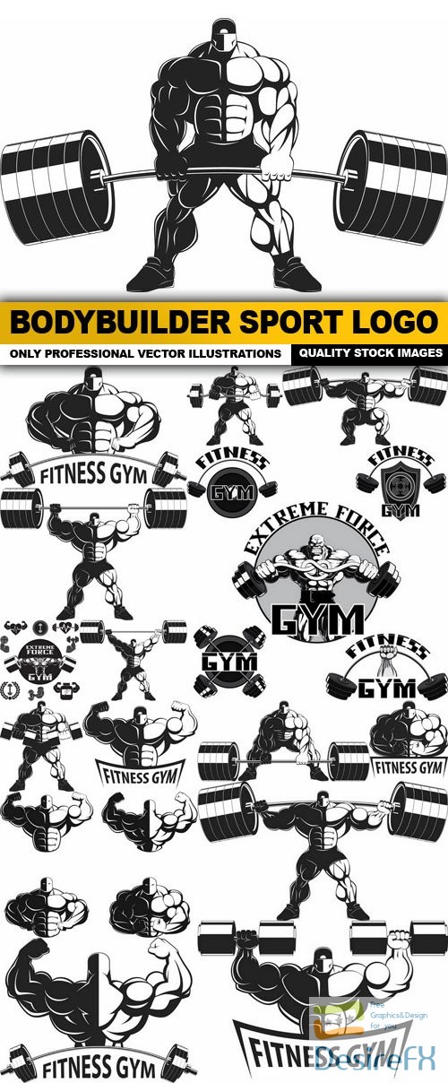 Bodybuilder Sport Logo - 16 Vector