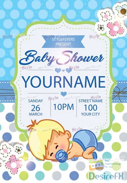 Baby Shower V11 2018 PSD Flyer Template