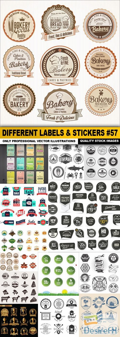 Different Labels &amp; Stickers #57 - 15 Vector