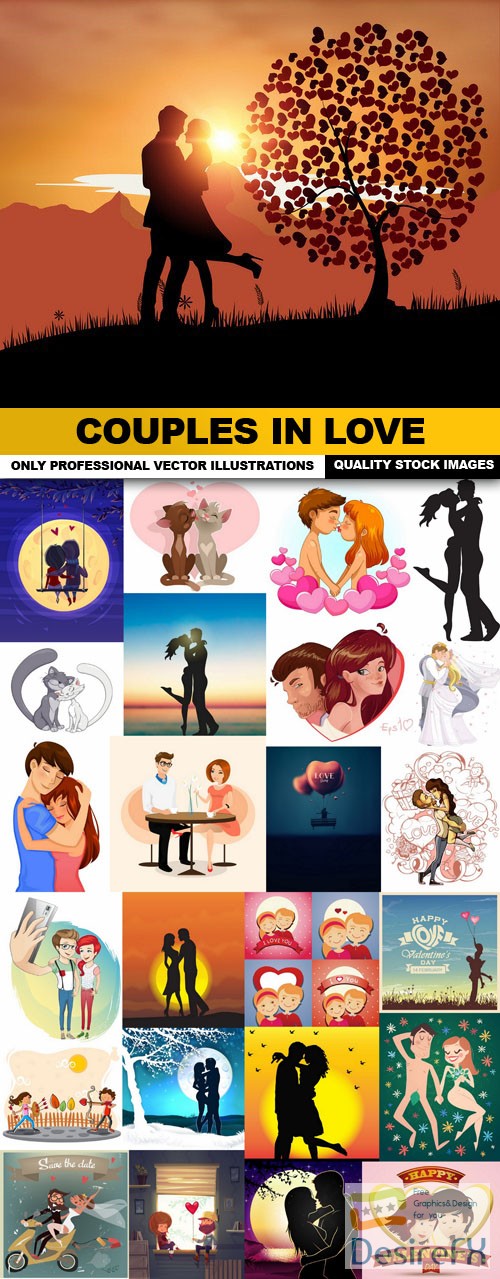 Couples In Love - 25 Vector