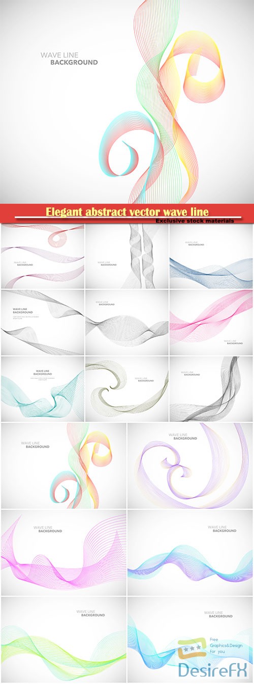 Elegant abstract vector wave line background