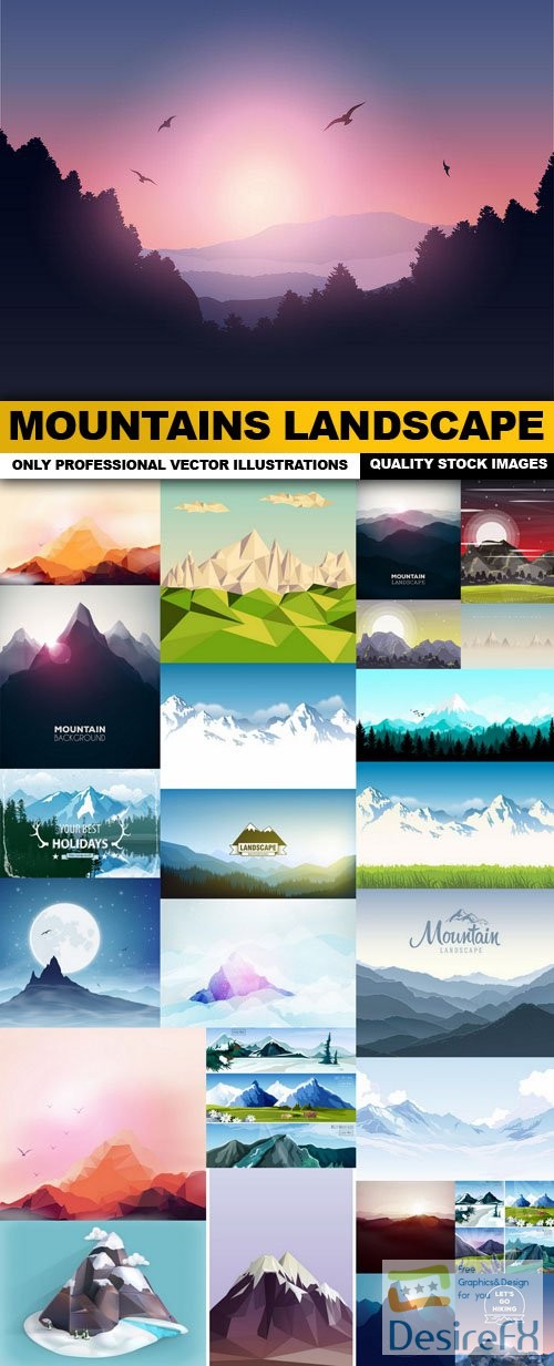 Mountains Landscape - 25 Vector