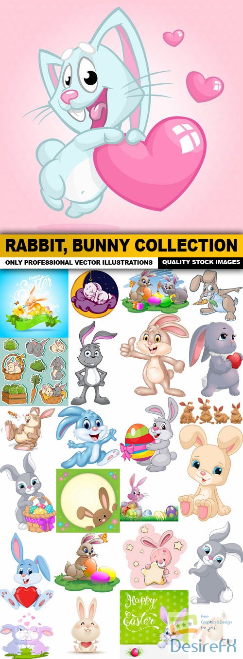 Rabbit, Bunny Collection - 25 Vector