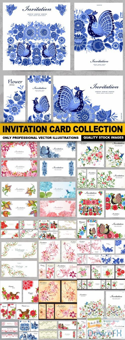 Invitation Card Collection - 25 Vector