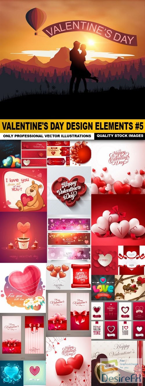 Valentine's Day Design Elements #5 - 25 Vector