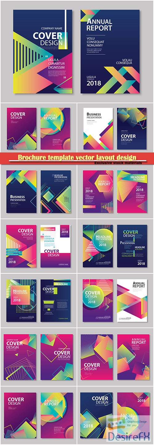 Brochure template vector layout design, corporate business annual report, magazine, flyer mockup # 173