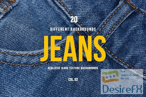 Realistic Jeans Texture Backgrounds | COL.02