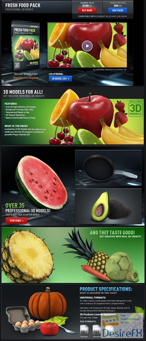 Fresh Food Pack - 3D models
