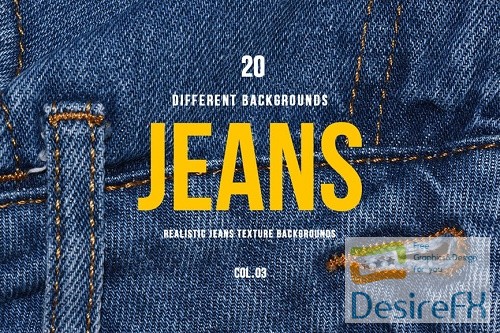 Realistic Jeans Texture Backgrounds | COL.03
