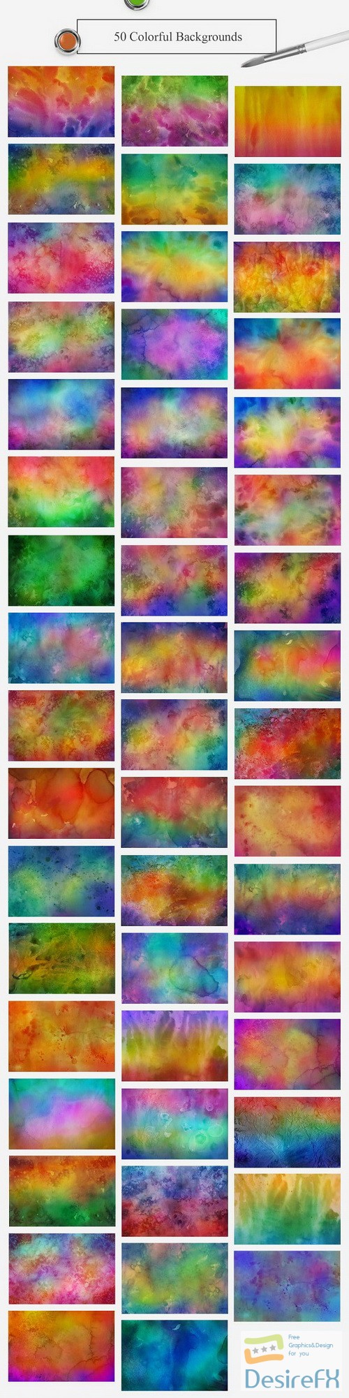 50 Colorful Watercolor Backgrounds
