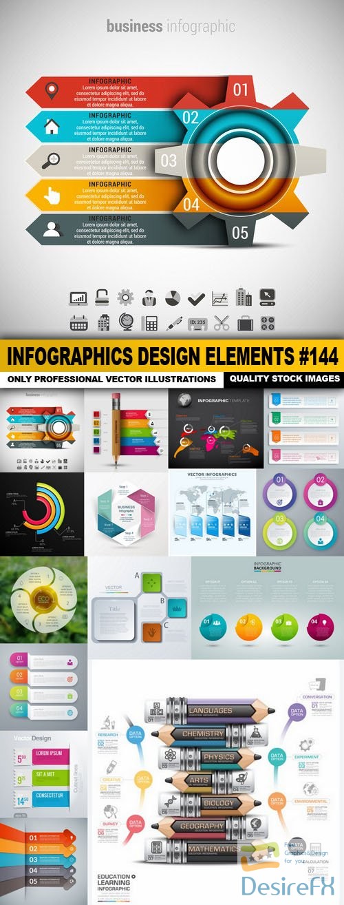 Infographics Design Elements #144 - 15 Vector