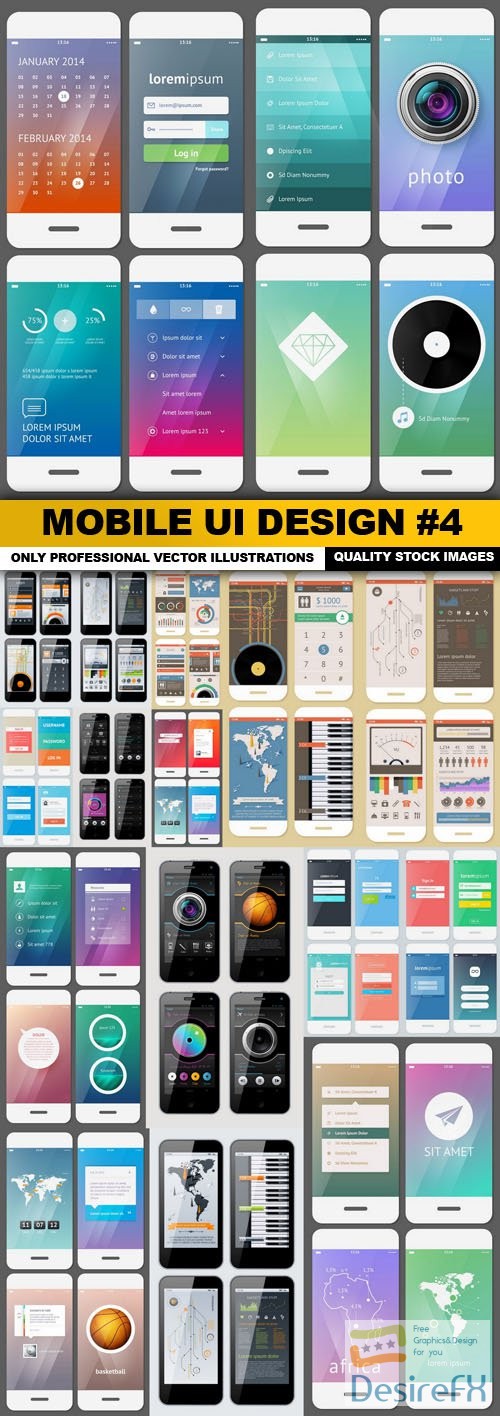 Mobile UI Design #4 - 17 Vector