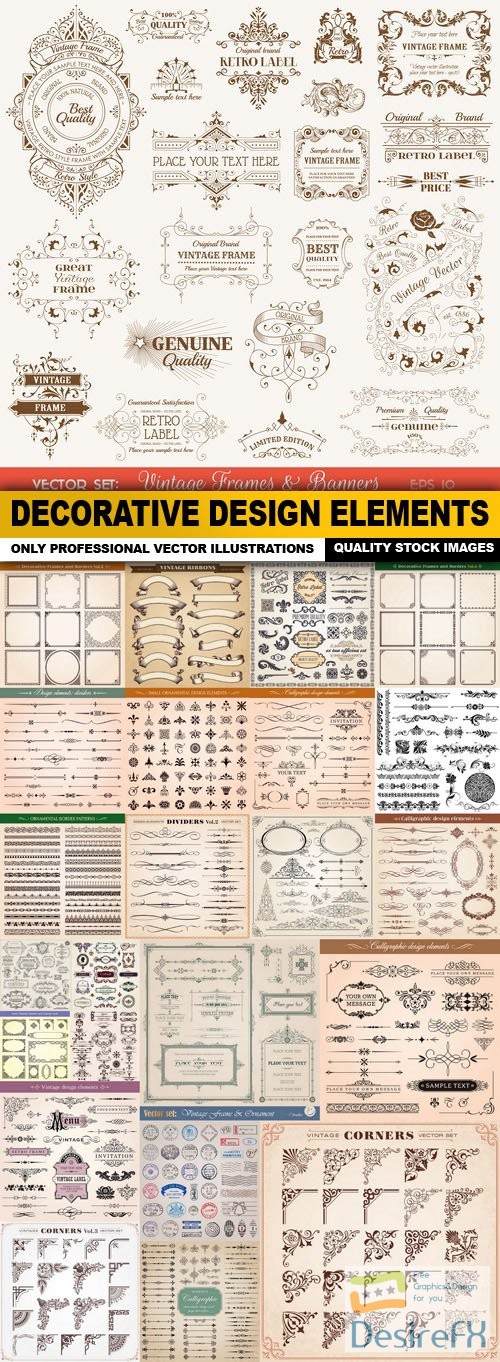 Decorative Design Elements - 25 Vector