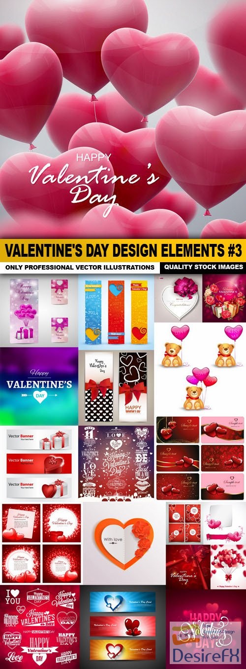 Valentine's Day Design Elements #3 - 20 Vector