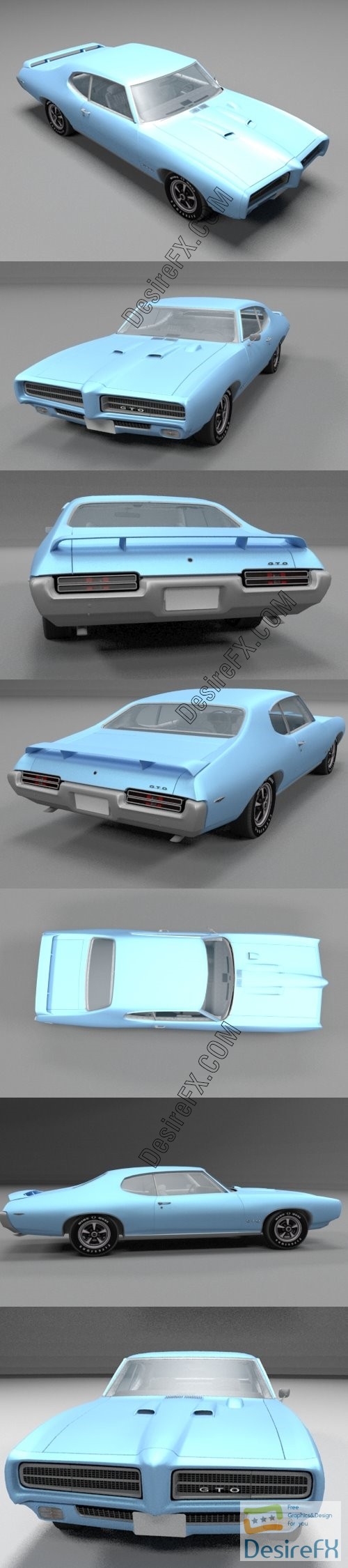 Pontiac GTO Judge 1969 3D Model