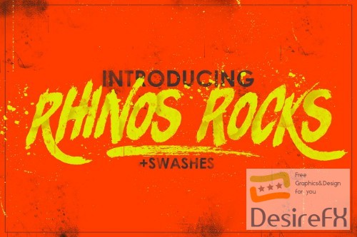 Rhinos Rocks Brush Font