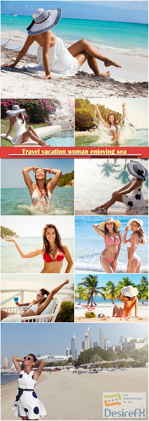 Travel vacation woman enjoying sea, island life