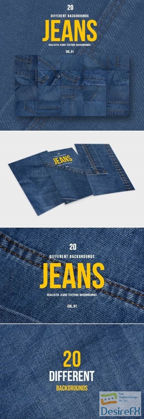 Realistic Jeans Texture Backgrounds | COL.01