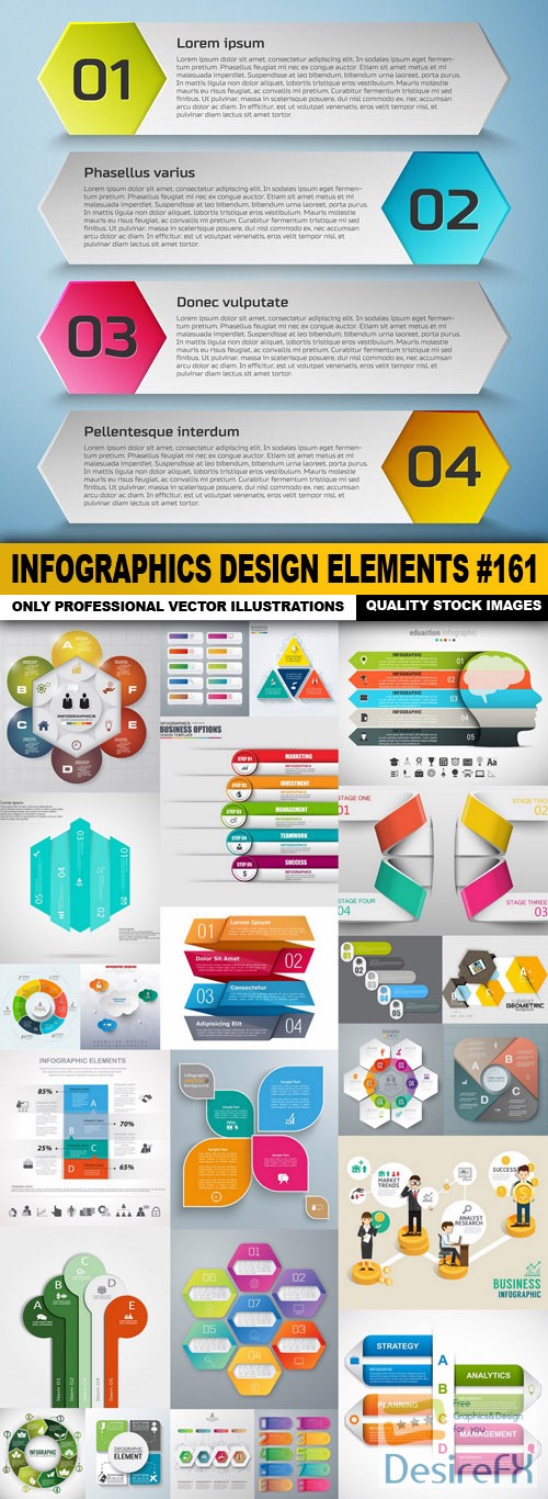 Infographics Design Elements #161 - 25 Vector