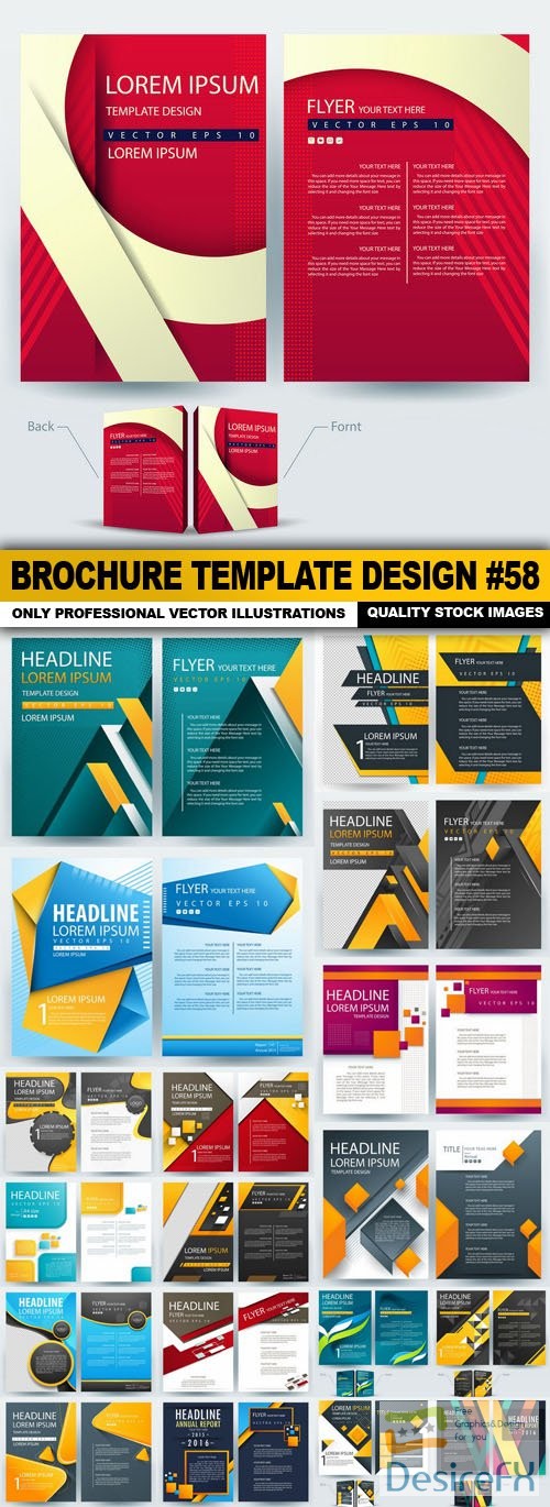 Brochure Template Design #58 - 20 Vector
