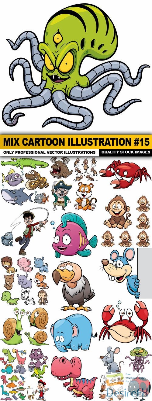 Mix cartoon Illustration #15 - 25 Vector