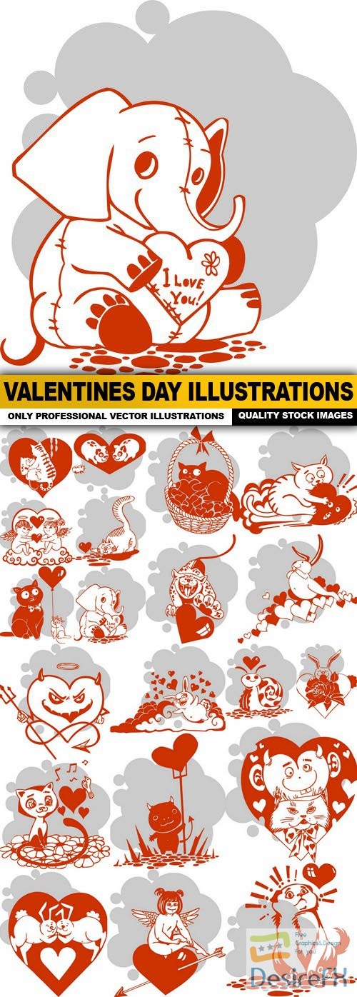 Valentines Day Illustrations - 20 Vector
