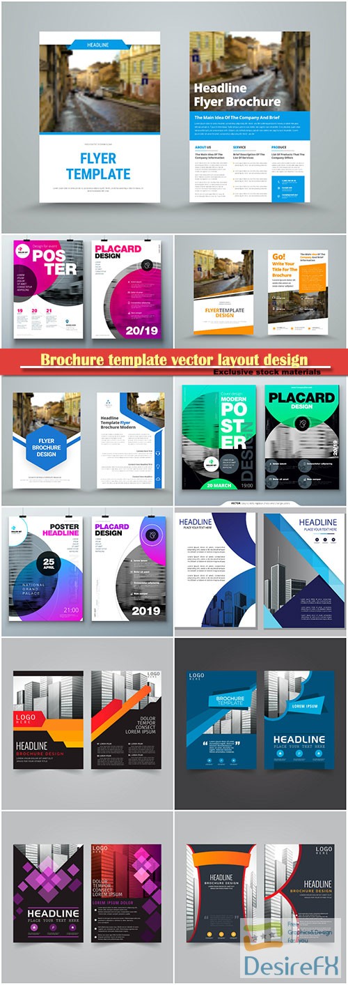 Brochure template vector layout design, corporate business annual report, magazine, flyer mockup # 176