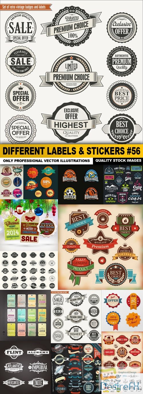 Different Labels &amp; Stickers #56 - 15 Vector